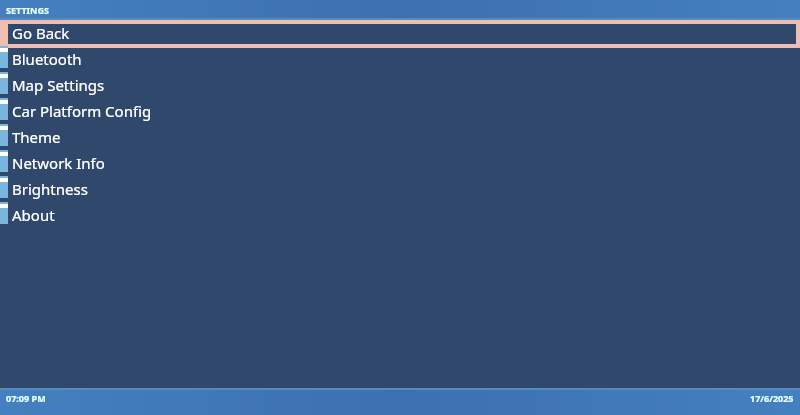 Settings Home Page