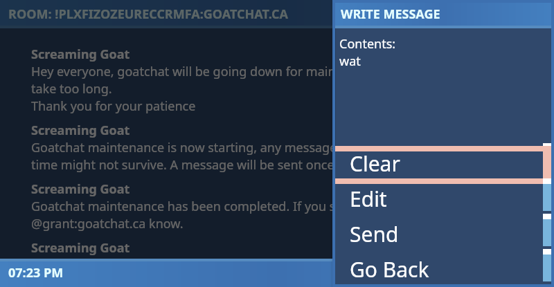Message Entered